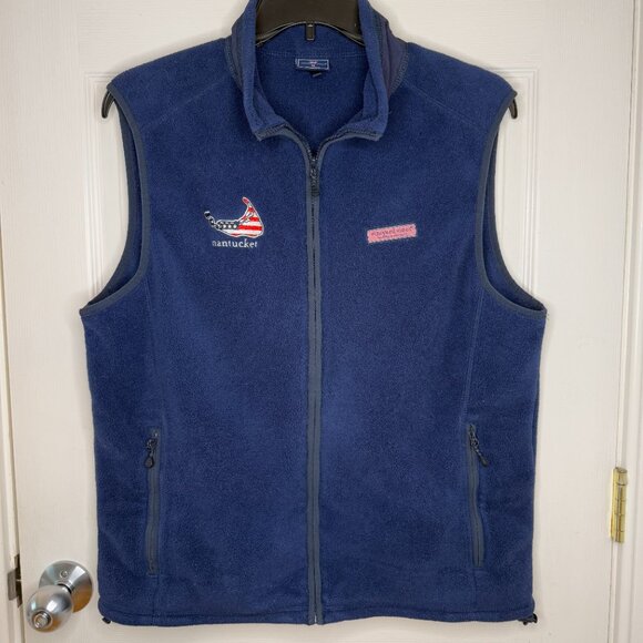 Vineyard Vines Nantucket Island Full Zip Sherpa Vest Size Medium - Picture 6 of 6
